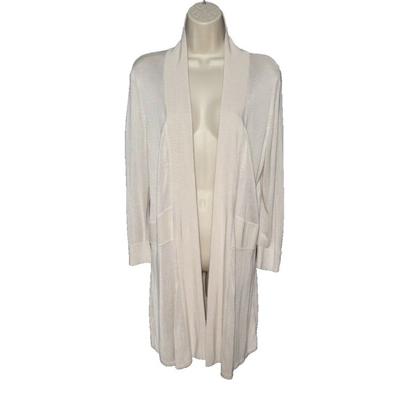 White House Black Market Sweaters - White House Black Market Size Large Cream Cardigan Sweater Open Front